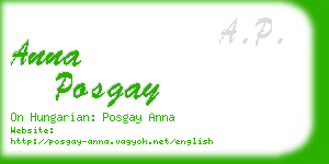 anna posgay business card